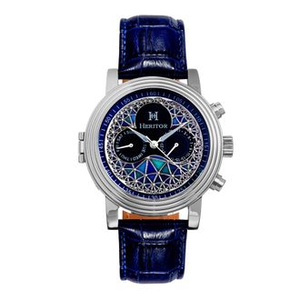 Heritor Legacy Leather-Band Watch with Day & Date