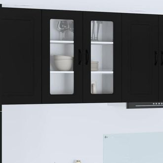 vidaXL vidaXL Pensile cucina con porta Nero 80 x 31 x 80 cm Legno multistrato