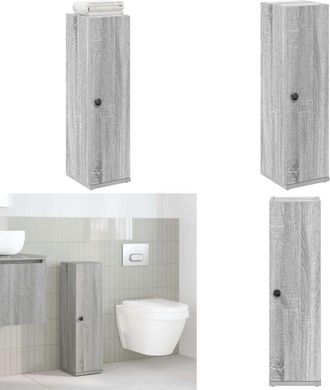 vidaXL Mobile da Bagno con Portarotolo Grigio Sonoma 20,5x22x72 cm - Armadio da bagno con portarotolo - Armadio da bagno grigio