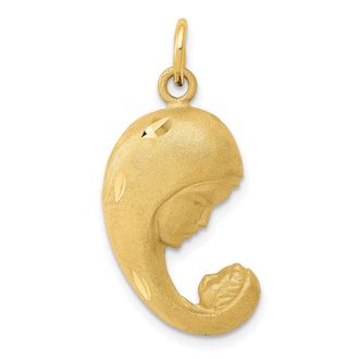 Diamond2Deal 14k Yellow Gold Mother Baby Charm