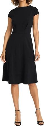 Maggy London Short Sleeve A-Line Dress In Black