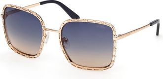 Guess GU00296 32W Womens Sunglasses Gold Size 55