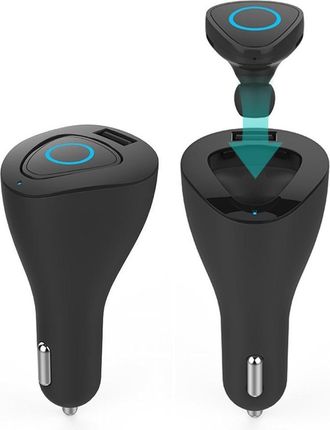 Trade Shop Trade Shop - Auriculares Bluetooth Mini Wifi Usb Cargador De Coche Micr&oacute;fono Para Tel&eacute;fono Inteligente