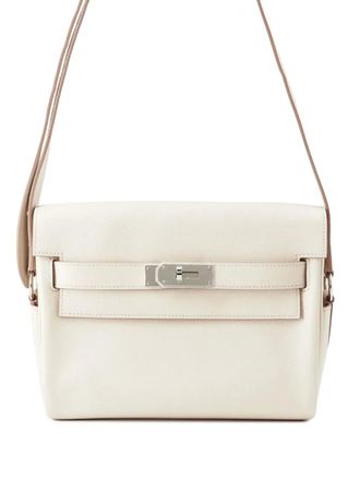 Herm&egrave;s 2023 Evercolor Kelly Messenger Bag crossbody bag - White