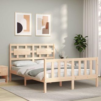 vidaXL Estructura De Cama De Matrimonio Con Cabecero Madera Maciza Vidaxl