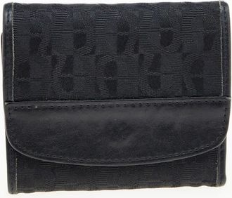 Aigner Black Signature Canvas And Leather Trifold Wallet