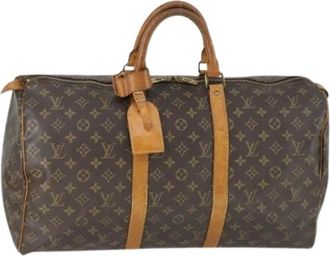Louis Vuitton Pre-owned Boston Bag - Dames - Vintage Weekendtas - Bruin - ONE Size - Leer - Vintage
