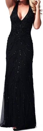 Mac Duggal Sequin Evening Gown With Cutout Back In Black