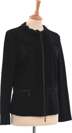 Amuleti J floral-appliqu&eacute; jacket - Black