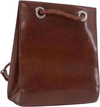 Cartier Pre-owned Vintage Patent Leather Backpack - Dames - Vintage Rugzakken - Bruin - ONE Size - Leer - Vintage
