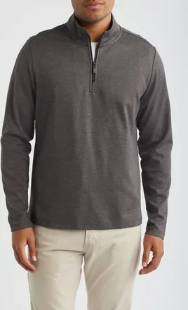 Robert Barakett Rupert Quarter Zip Pullover in Espresso at Nordstrom, Size Xx-Large
