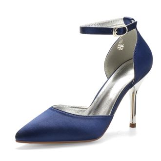 Miyoopark Womens Wedding Dress Shoes Stiletto High Heel Occasions Pumps M522 Dark Blue UK 8.5