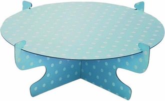 Trade Shop Trade Shop - Alzata Stand Azzurro Pois 31cm In Cartone Carta Usa Getta Supporto Per Torta
