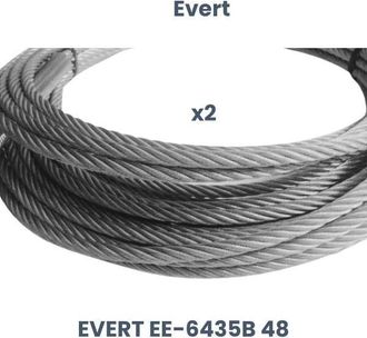 OEM Repuesto Evert: Juego De 2 Cables De Acero Para El Elevador De Cuatro Postes Evert 6435b De 48 Pulgadas