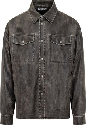 Palm Angels Grey Regular Solid Shirt