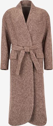 Brunello Cucinelli Zweireihiger Woll- und Kaschmirmantel mit G&uuml;rtel