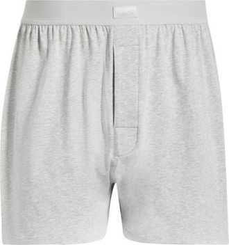 SKIMS Relaxed Fit Boyfriend Boxers in Light Heather Grey at Nordstrom, Size X-Large