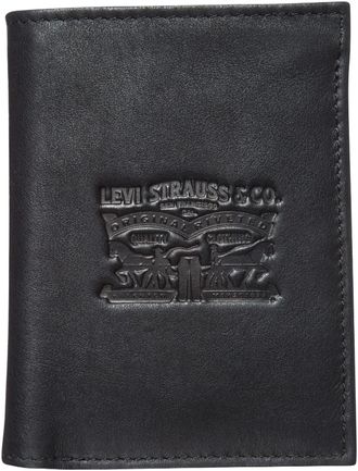 Levi's Geldb&ouml;rse LEVIS VINTAGE TWO HORSE VERTICAL COIN WALLET, Herren, schwarz, Leder, gepflegt, unifarben, Kleinlederwaren Geldb&ouml;rse, mit sch&ouml;ner Pr&auml;gung He