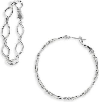 Nordstrom Twisted Figure 8 Hoop Earrings in Silver at Nordstrom