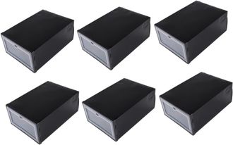 OEM Cajas Apilables Transparentes Para Guardar Zapatos, 6 Unidades, Organizadores Para El Hogar, Color Negro