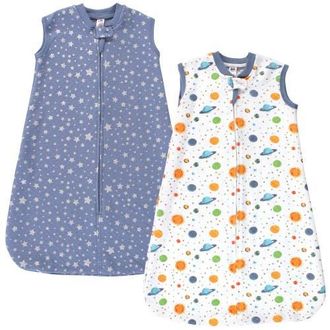 Hudson Baby Premium Quilted Sleeveless Sleeping Bag and Wearable Blanket in Space 2-Pack at Nordstrom