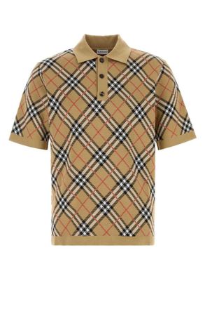 Burberry Beige Shirt Collar Polos