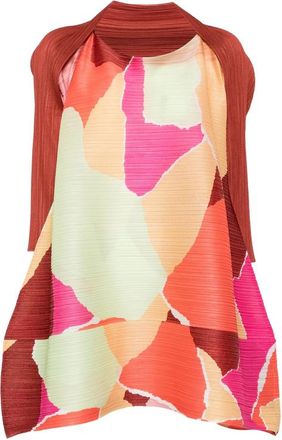 Pleats Please Issey Miyake Abstract-print Pleated Dress