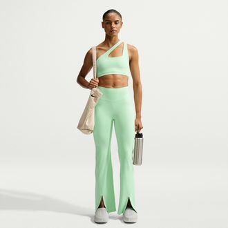 Nike Womens Zenvy High-Waisted Flared Leggings in Green | IV1577-391