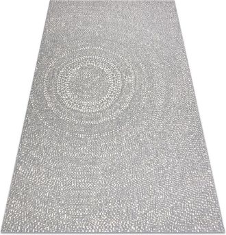 RugsX Rugsx - Carpet sisal flat 48832637 Circles, dots grey / cream grey 140x200 cm