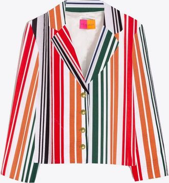 Vilagallo Womens Emma Striped Blazer In Multicolor