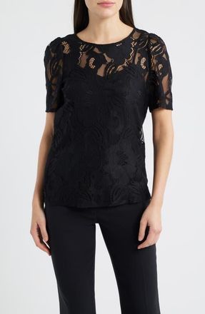 Anne Klein Lace Top in Anne Black at Nordstrom, Size Small
