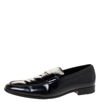 Tod's Tods Black Leather Penny Slip On Loafers
