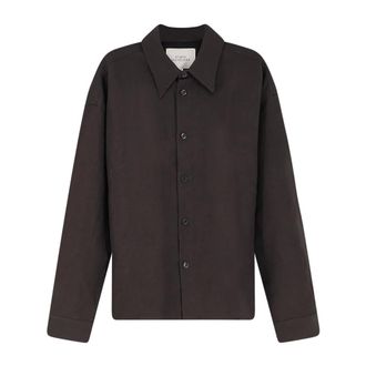 STUDIO NICHOLSON Casual Shirts, male, Brown, Size: L Nostra Shirt