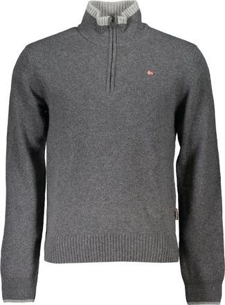 Napapijri Heren Trui Grijs Lange Mouw - Heren - Coltruien - Grijs - 2XL - Truien & Vesten