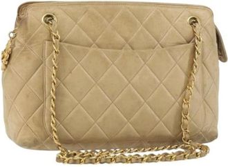 Chanel Pre-owned Shoulder Bags, female, Beige, Size: ONE SIZE Pre-owned Leather Shoulder Bag