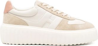 Hogan H-Stripes sneakers met plateauzool - Beige