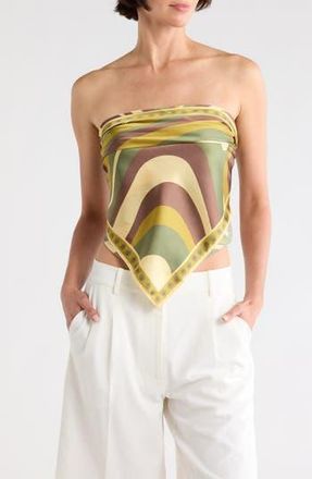 Steve Madden Swirly Girly Satin Scarf in Olive Multi at Nordstrom Rack
