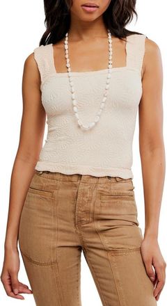 Free People Love Letter Floral Knit Camisole in Apricot Cream at Nordstrom, Size X-Small