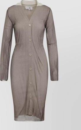 Maison Margiela long v-neck cardigan sheer design