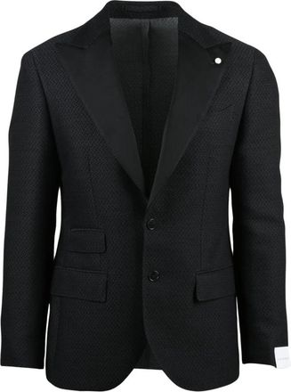 Luigi Bianchi Mantova Giacca Sfiancata - Heren - Business blazers - Zwart - M - Katoen - Kostuums