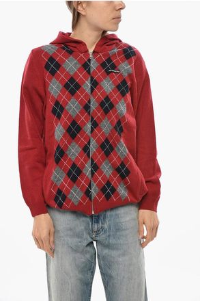 HODAKOVA Check Patterned Cotton Full-Zip Sweater size M