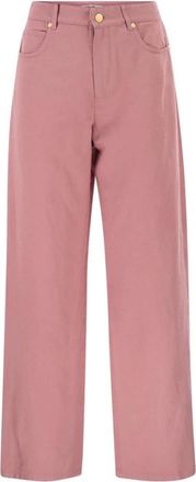 Max Mara Smmonorata Broek met 5 zakken - Dames - Loose Fit Jeans - Roze - XS - Katoen - Jeans