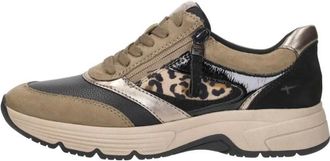 Tamaris Schoenen, Dames, Beige, 41 EU, Leer, Comfort Veterschoenen Laag