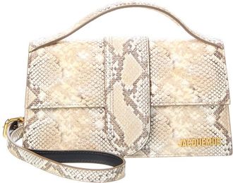 Jacquemus The Bambino Small Snake-Embossed Leather Shoulder Bag