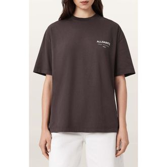 AllSaints Underground Etta Cotton Graphic T-Shirt in Bitter Brown at Nordstrom, Size Small