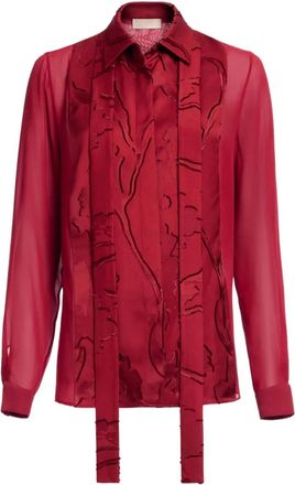 Elie Saab Camicia con effetto jacquard - Rosso