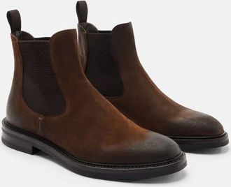 Scarosso Hunter Chelsea Boots in Brown Suede at Nordstrom, Size 40.5