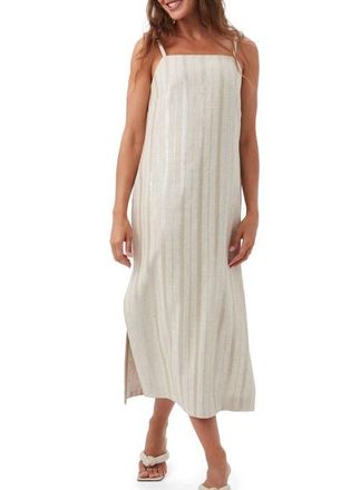 Trina Turk Sequin Striped Marita 3 Midi Shift Dress in Biarritz Beige at Nordstrom, Size 14