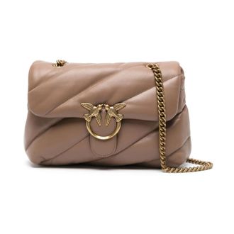 Pinko Quilted Love Birds Schoudertas - Dames - Schoudertassen - Bruin - ONE Size - Leer - Tassen