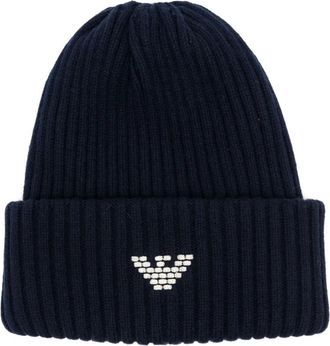 Emporio Armani Sky Captain Beanie Hat - Heren - Hoeden - Blauw - L/Xl - Accessoires